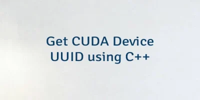 Get CUDA Device UUID using C++