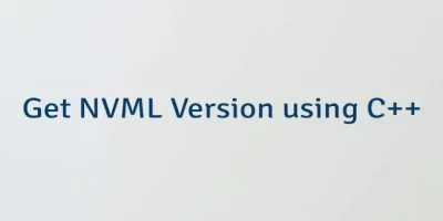 Get NVML Version using C++