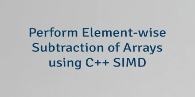Perform Element-wise Subtraction of Arrays using C++ SIMD