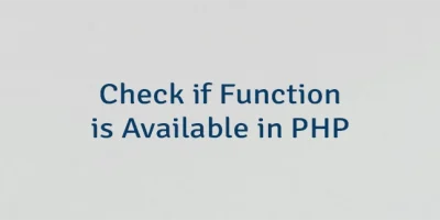 Check if Function is Available in PHP