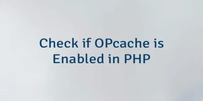 Check if OPcache is Enabled in PHP