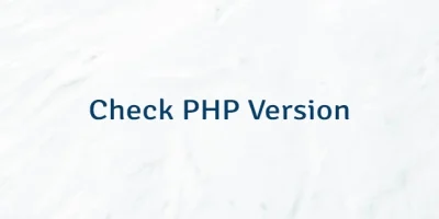 Check PHP Version