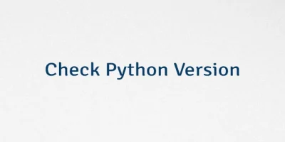 Check Python Version