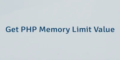 Get PHP Memory Limit Value