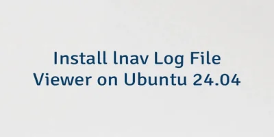 Install lnav Log File Viewer on Ubuntu 24.04