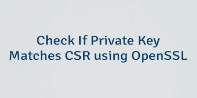 Check If Private Key Matches CSR using OpenSSL