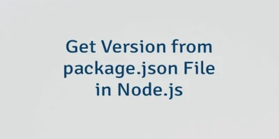 Get Version from package.json File in Node.js