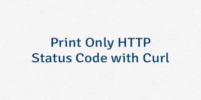Print Only HTTP Status Code with Curl