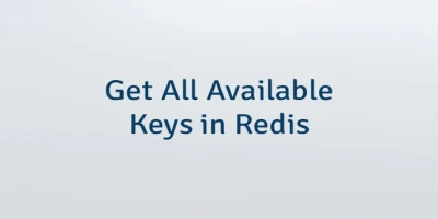 Get All Available Keys in Redis