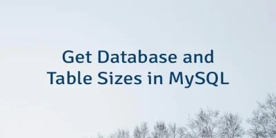 Get Database and Table Sizes in MySQL