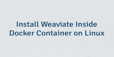 Install Weaviate Inside Docker Container on Linux