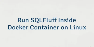 Run SQLFluff Inside Docker Container on Linux