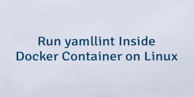 Run yamllint Inside Docker Container on Linux
