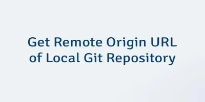 Get Remote Origin URL of Local Git Repository