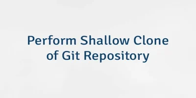 Perform Shallow Clone of Git Repository