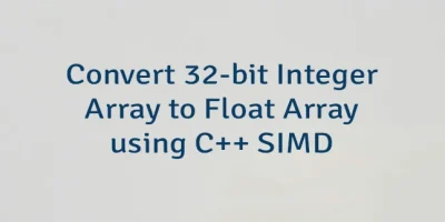 Convert 32-bit Integer Array to Float Array using C++ SIMD
