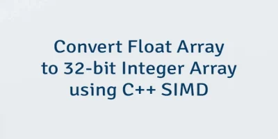 Convert Float Array to 32-bit Integer Array using C++ SIMD