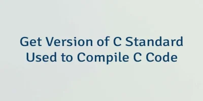 Get Version of C Standard Used to Compile C Code