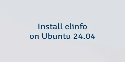 Install clinfo on Ubuntu 24.04