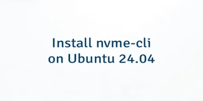 Install nvme-cli on Ubuntu 24.04