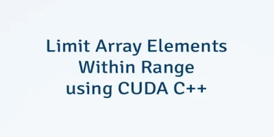 Limit Array Elements Within Range using CUDA C++