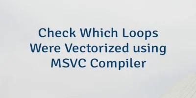 Check Which Loops Were Vectorized using MSVC Compiler