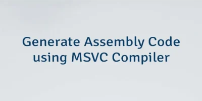 Generate Assembly Code using MSVC Compiler
