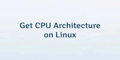 Get CPU Architecture on Linux