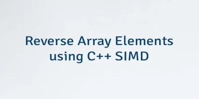 Reverse Array Elements using C++ SIMD