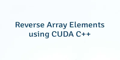 Reverse Array Elements using CUDA C++