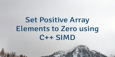 Set Positive Array Elements to Zero using C++ SIMD
