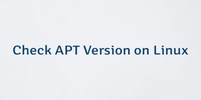 Check APT Version on Linux