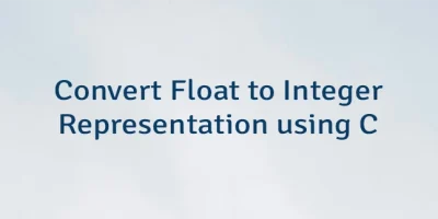 Convert Float to Integer Representation using C