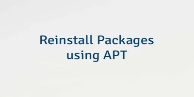 Reinstall Packages using APT