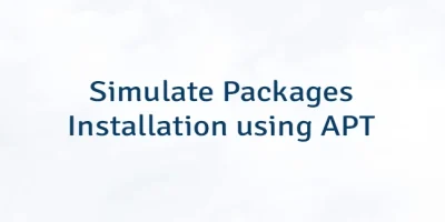 Simulate Packages Installation using APT