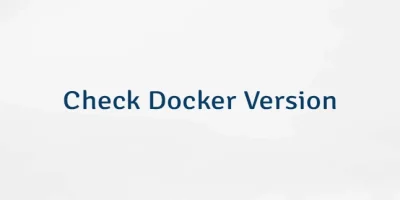 Check Docker Version