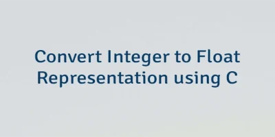 Convert Integer to Float Representation using C