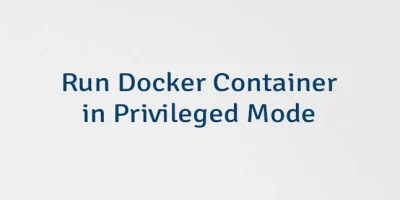 Run Docker Container in Privileged Mode