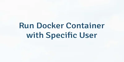 Run Docker Container with Specific User