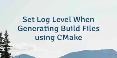 Set Log Level When Generating Build Files using CMake