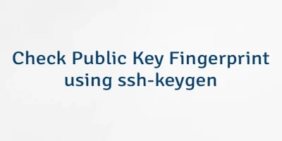 Check Public Key Fingerprint using ssh-keygen