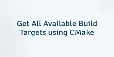 Get All Available Build Targets using CMake