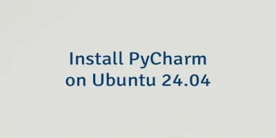 Install PyCharm on Ubuntu 24.04