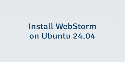 Install WebStorm on Ubuntu 24.04