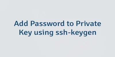 Add Password to Private Key using ssh-keygen