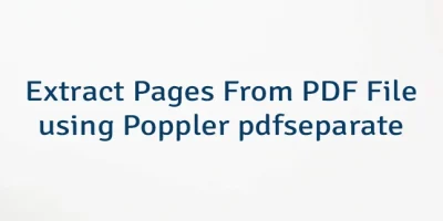 Extract Pages From PDF File using Poppler pdfseparate
