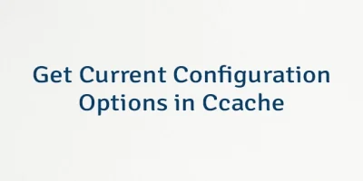 Get Current Configuration Options in Ccache