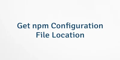 Get npm Configuration File Location