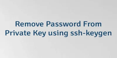 Remove Password From Private Key using ssh-keygen