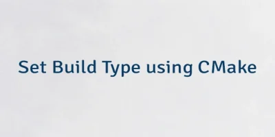Set Build Type using CMake